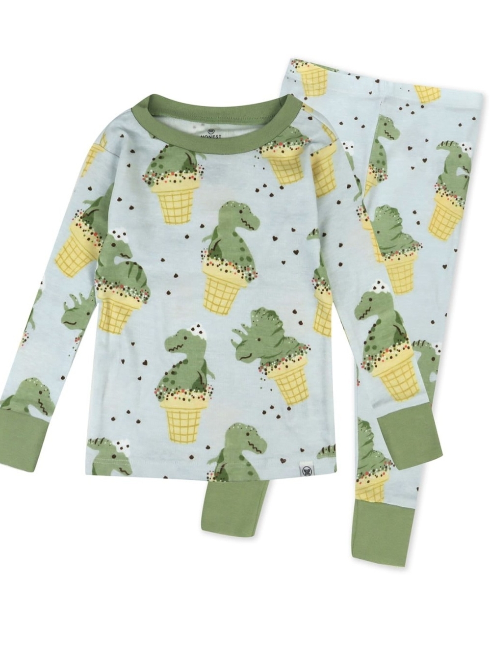 Honest Baby Organic Cotton Dino Ice Cream Pajama Set 4T NWT